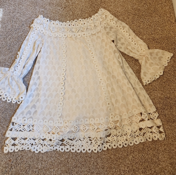 NWT Champagne & Strawberry off-the-shoulder lace dress - Picture 6 of 6